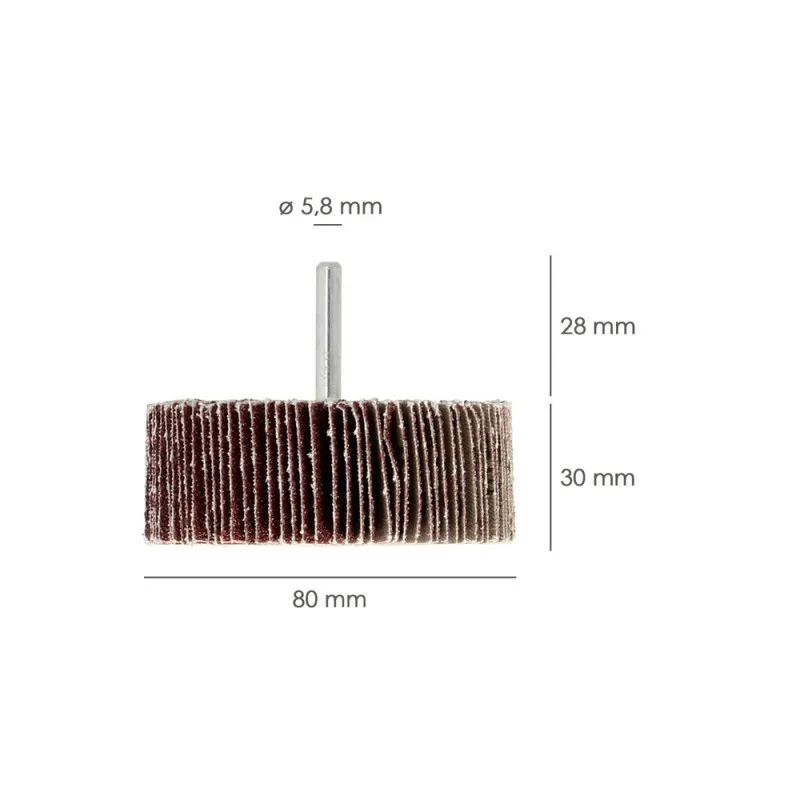 Abanico Lija Grano 60 Medida Ø 80 x 30 mm. Disco Abrasivo Laminas, Ruedas Mil Hojas, Ruedas Abrasivas,Lijado,Desbaste,Pulir