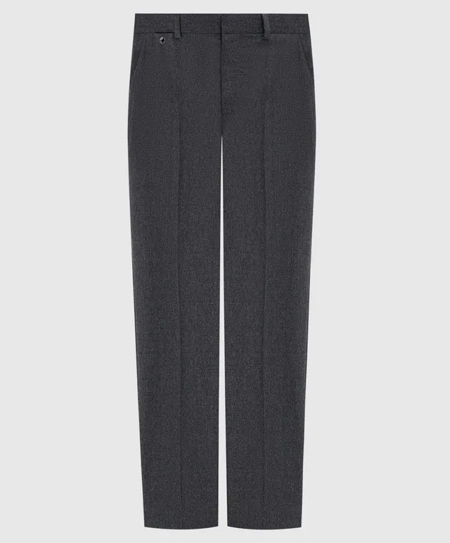Agnona Gray melange pants made of wool and cashmere