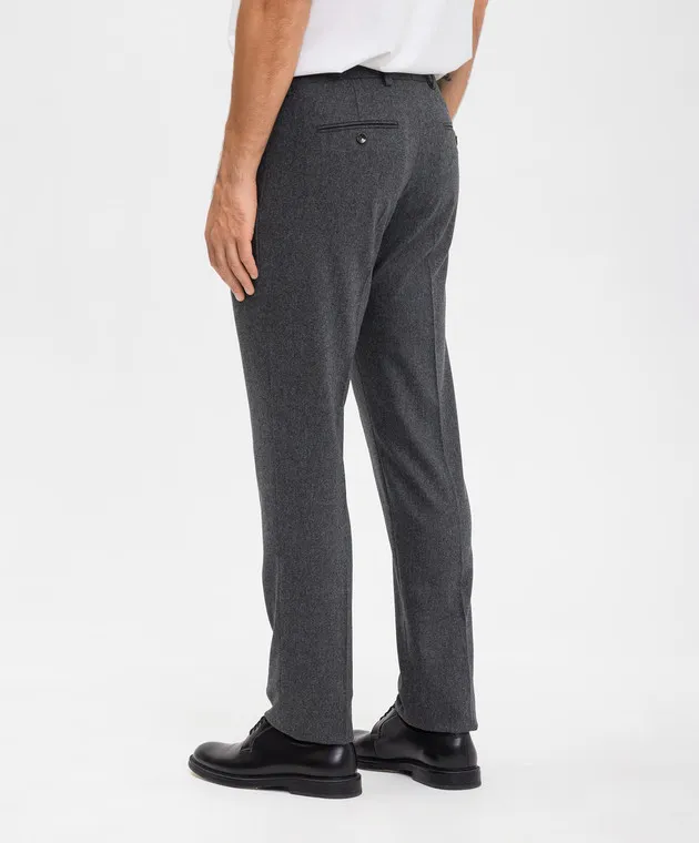 Agnona Gray melange pants made of wool and cashmere