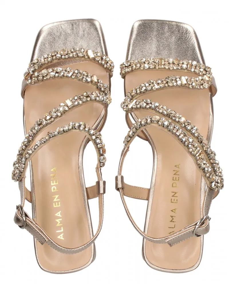 ALMA EN PENA  V240716 BRONZO  SANDALO CON TACCO DONNA