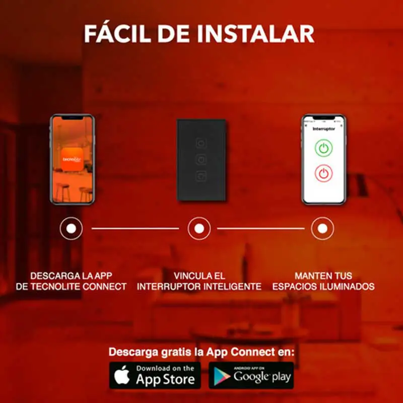 Apagador Inteligente Wifi 3 Botones Tecnolite CREATOR III