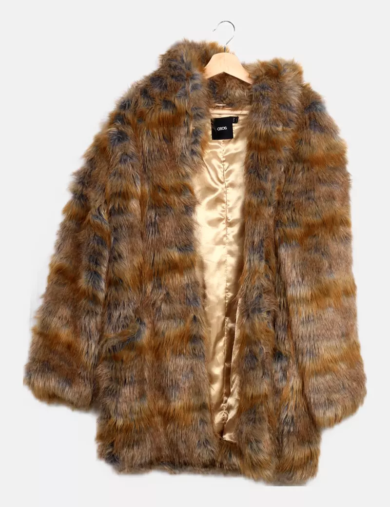 Asos Abrigo beige pelo sintético