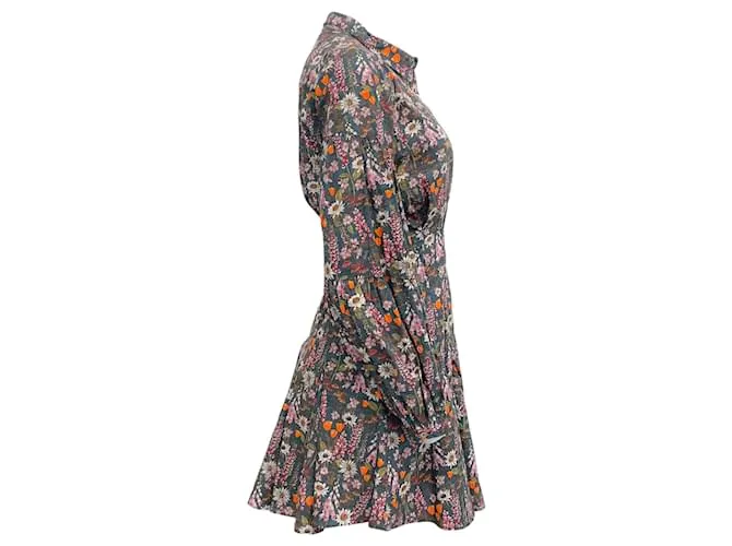 Autre Marque Vestido con botones en la parte delantera y diseño floral multicolor en azul marino de Chufy Rosa 
