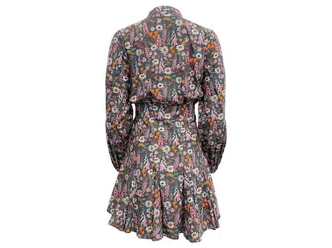 Autre Marque Vestido con botones en la parte delantera y diseño floral multicolor en azul marino de Chufy Rosa 