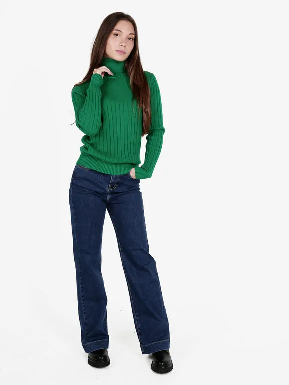 Baci & Abbracci Jersey de mujer de punto trenzado con cuello alto