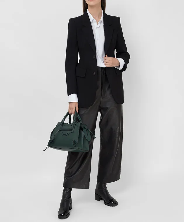 Balenciaga Black leather pants
