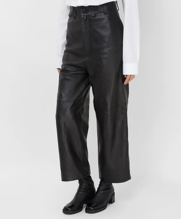 Balenciaga Black leather pants
