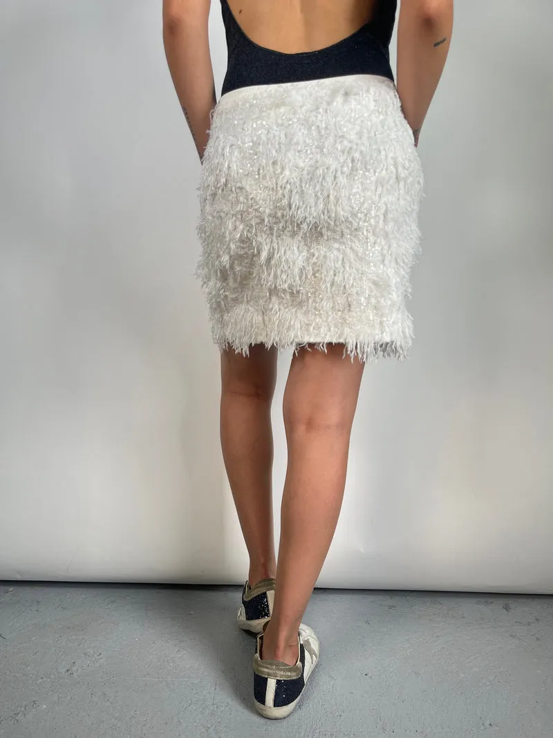 BIMBA Y LOLA Falda Plumas Lentejuelas