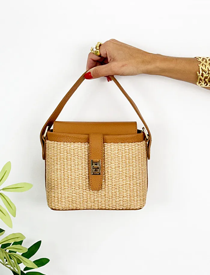 Bolso pocket rafia camel