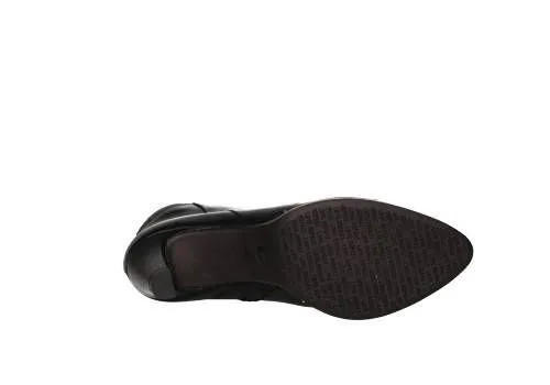 Botin Piel Negro Lineas Tachas y Cremallera