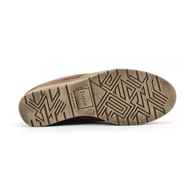 Botines Cómodos Mujer Piel Cuña Velcro Plantilla Extraíble 70244 Cuero, de Tupié