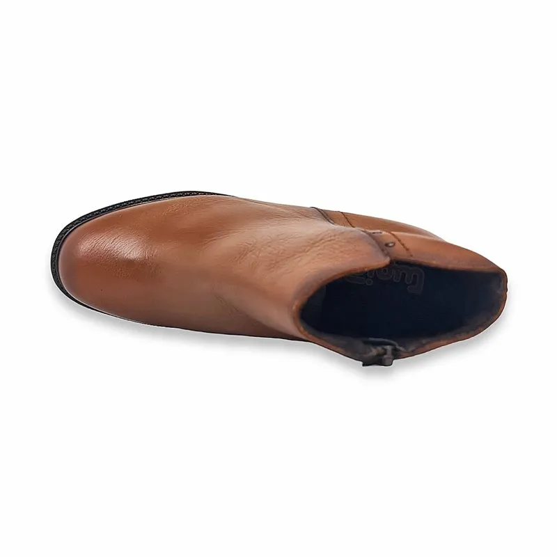 Botines Cómodos Tacón Medio Mujer Piel Blanda Cremallera 71140 Cuero, de Tupié