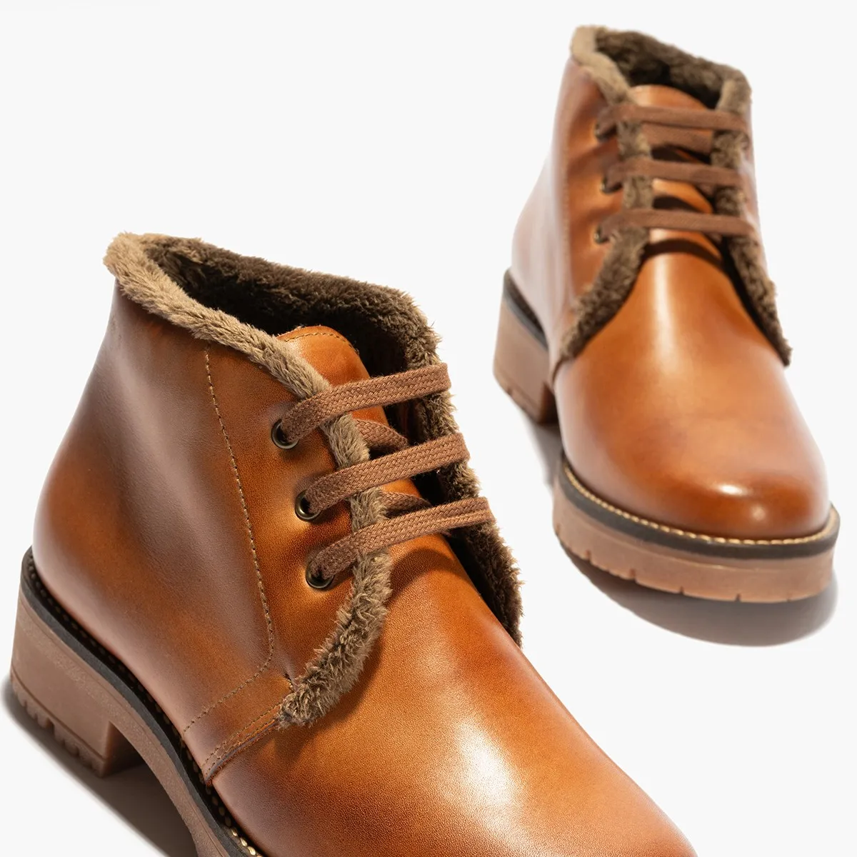Botines Pitillos Safari con cordones piel cuero 5374