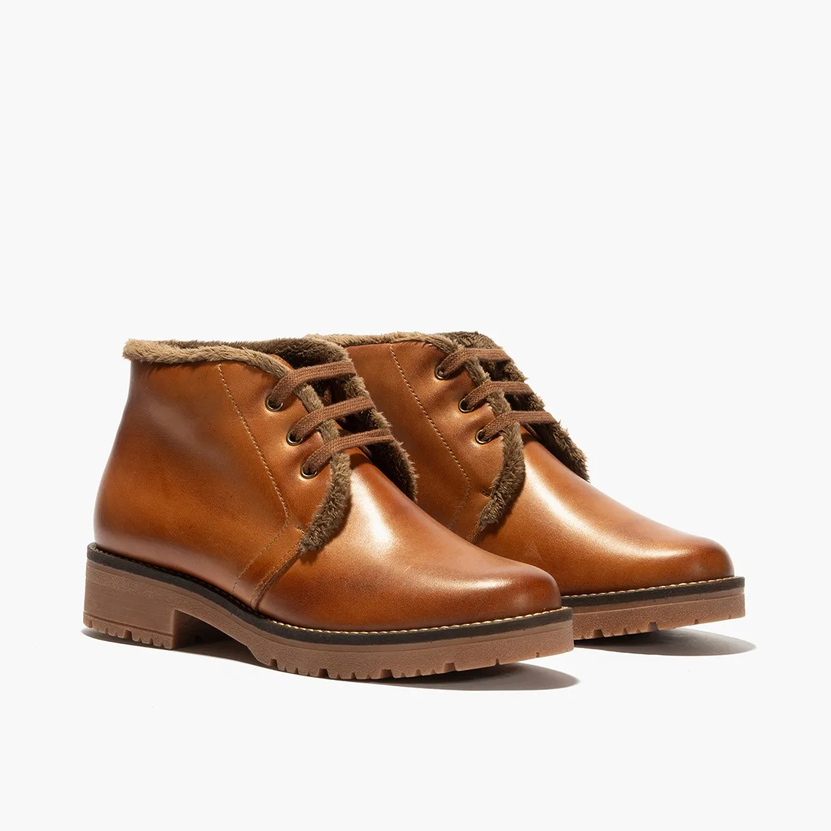 Botines Pitillos Safari con cordones piel cuero 5374