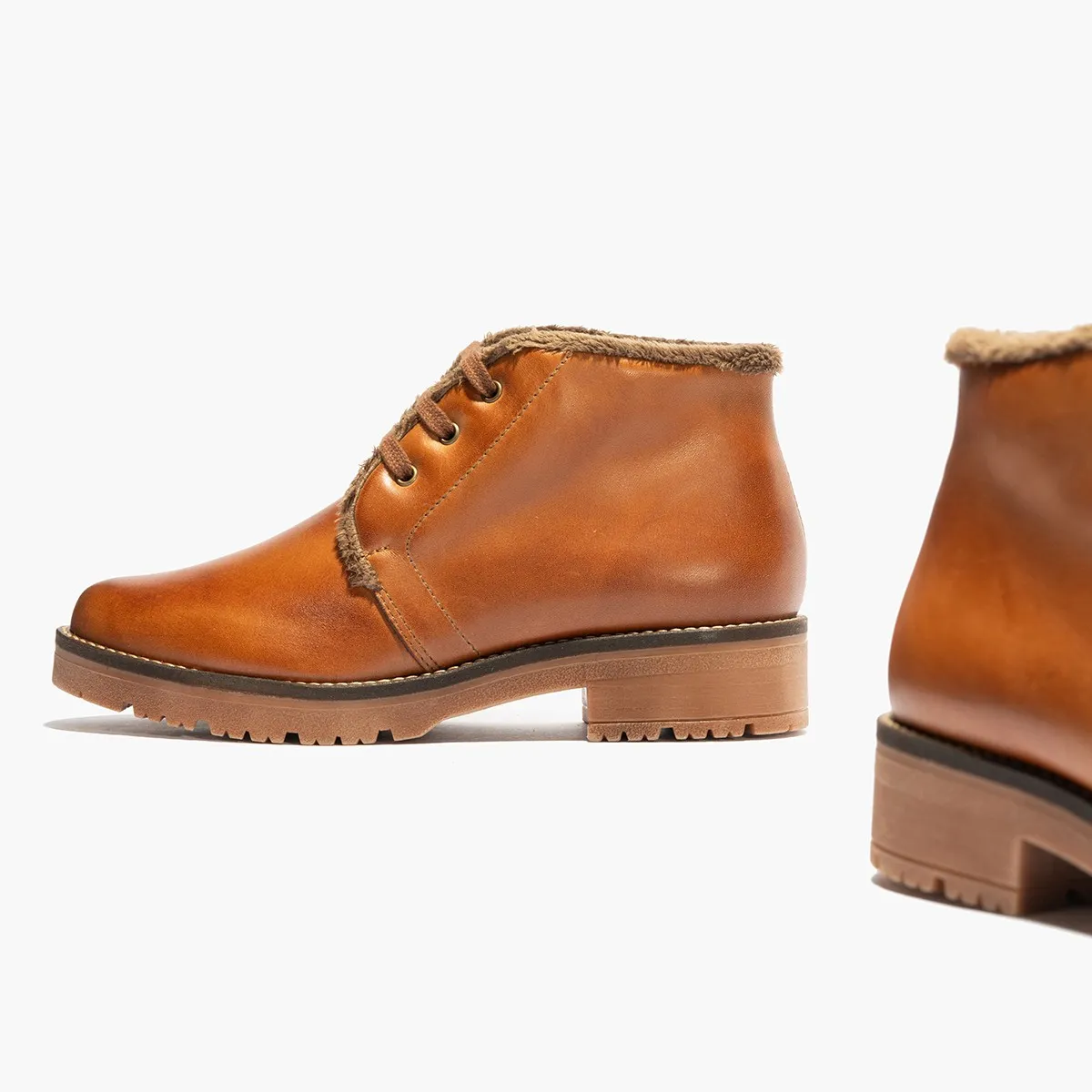 Botines Pitillos Safari con cordones piel cuero 5374