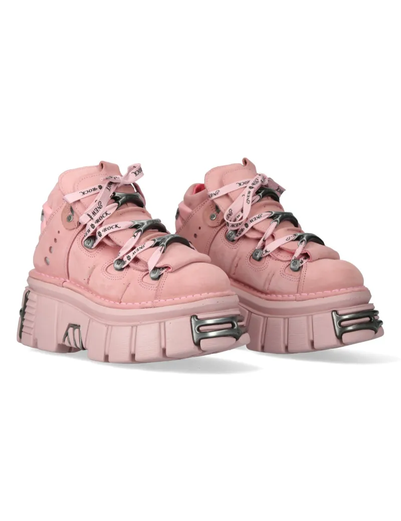 Botines rosa plataforma tower acero