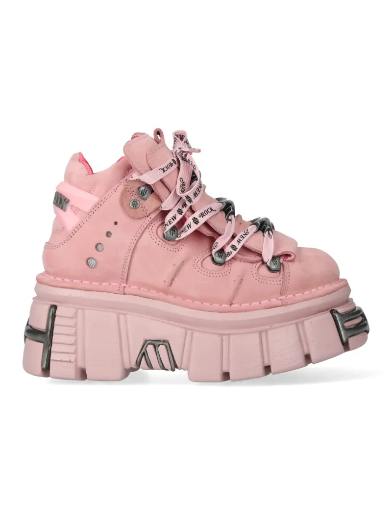 Botines rosa plataforma tower acero