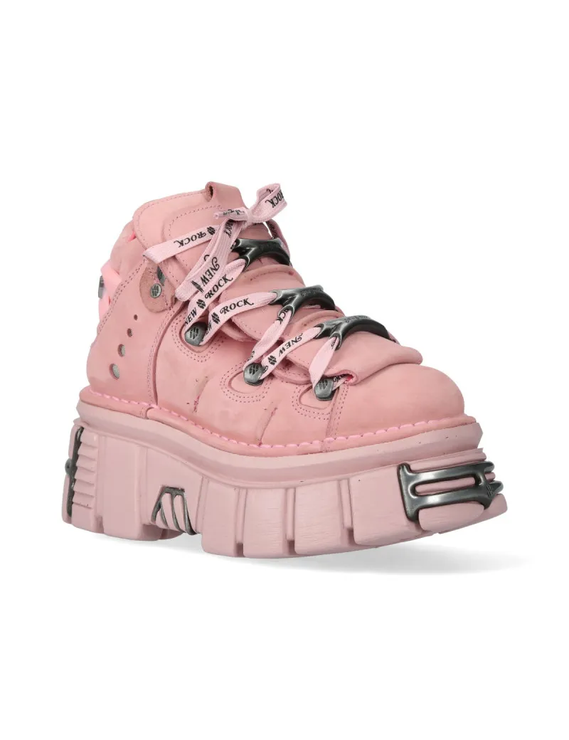 Botines rosa plataforma tower acero