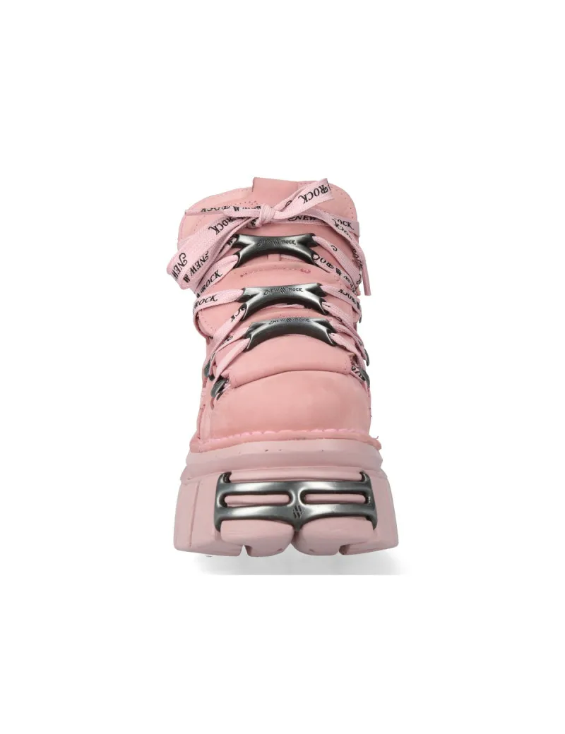 Botines rosa plataforma tower acero