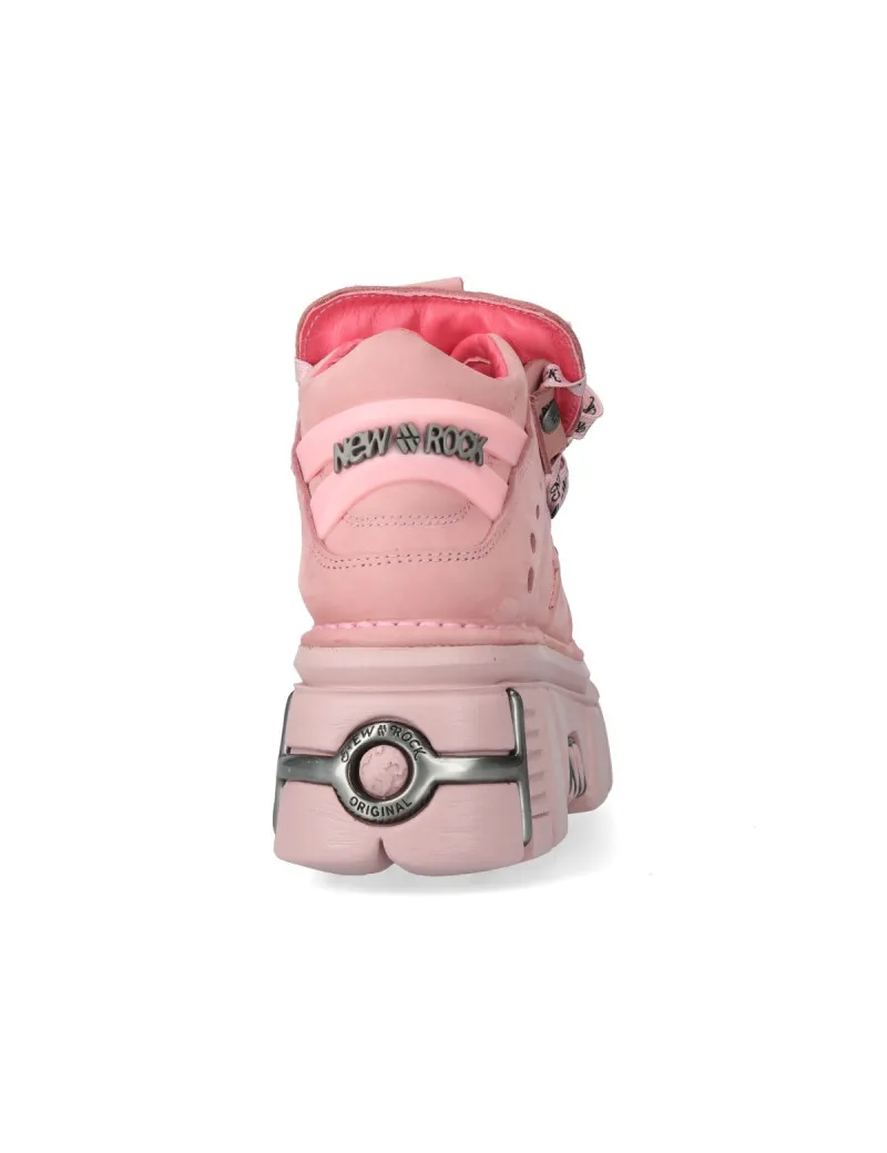 Botines rosa plataforma tower acero