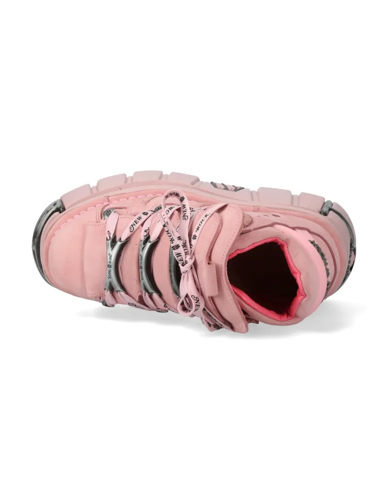 Botines rosa plataforma tower acero