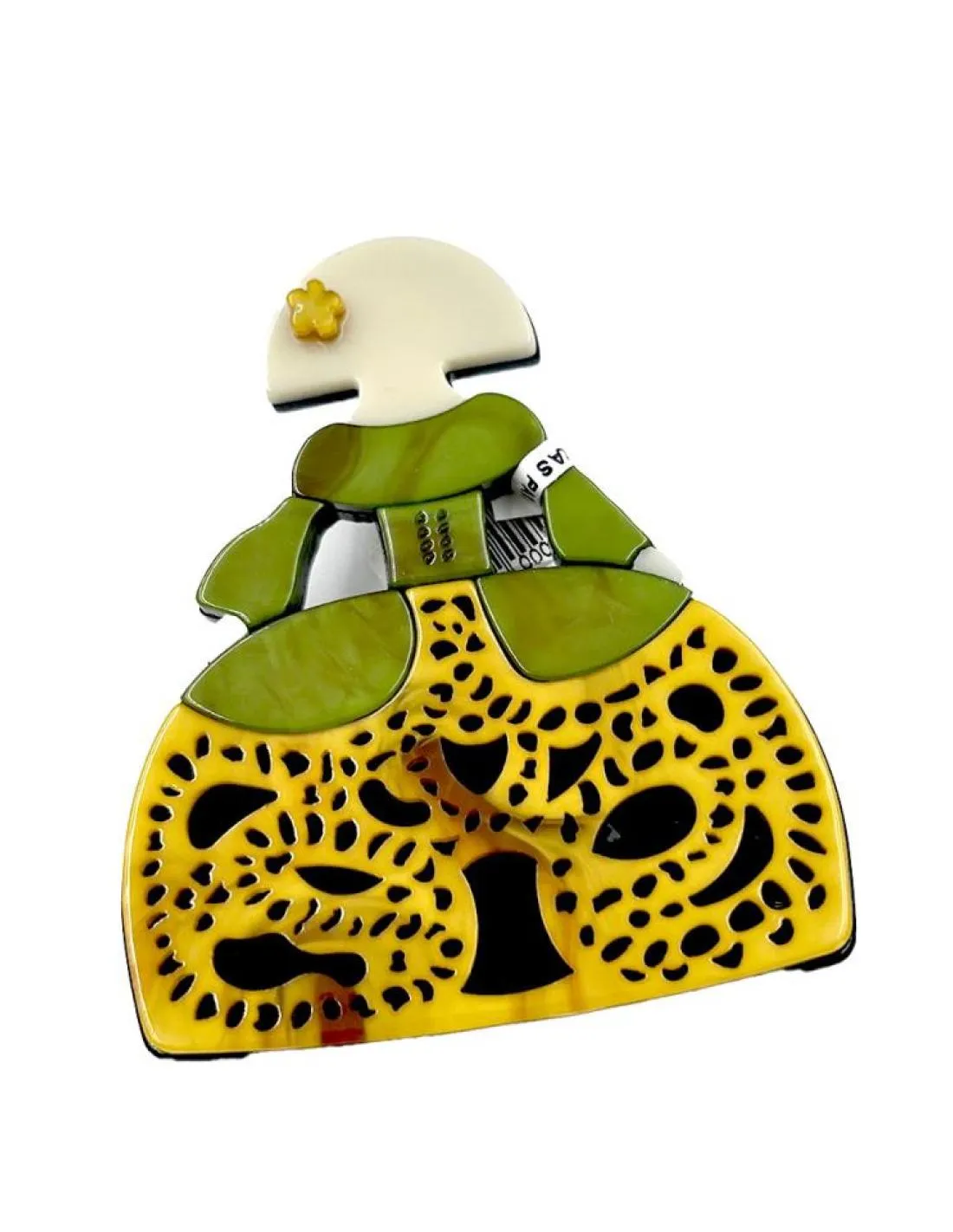 BROCHES VERDES Y MOSTAZAS PARA MUJER DE MENINAS ORIGINALES