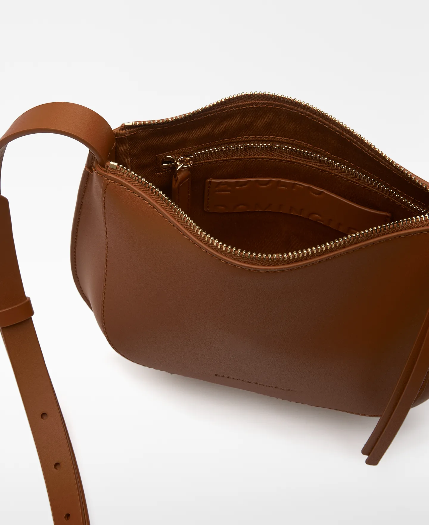 Brown leather crossbody woman