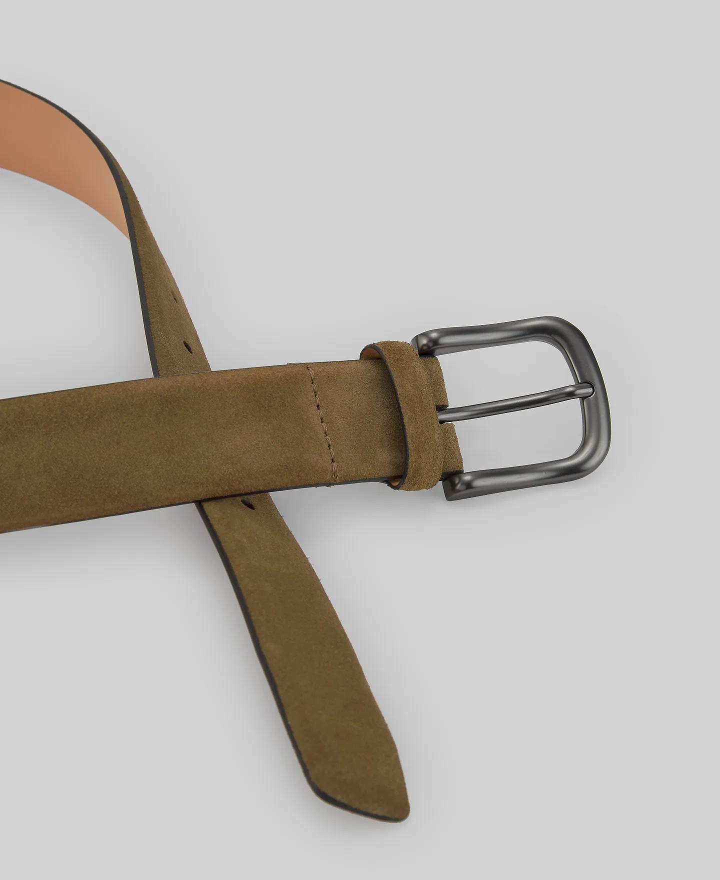 Brown suede belt man