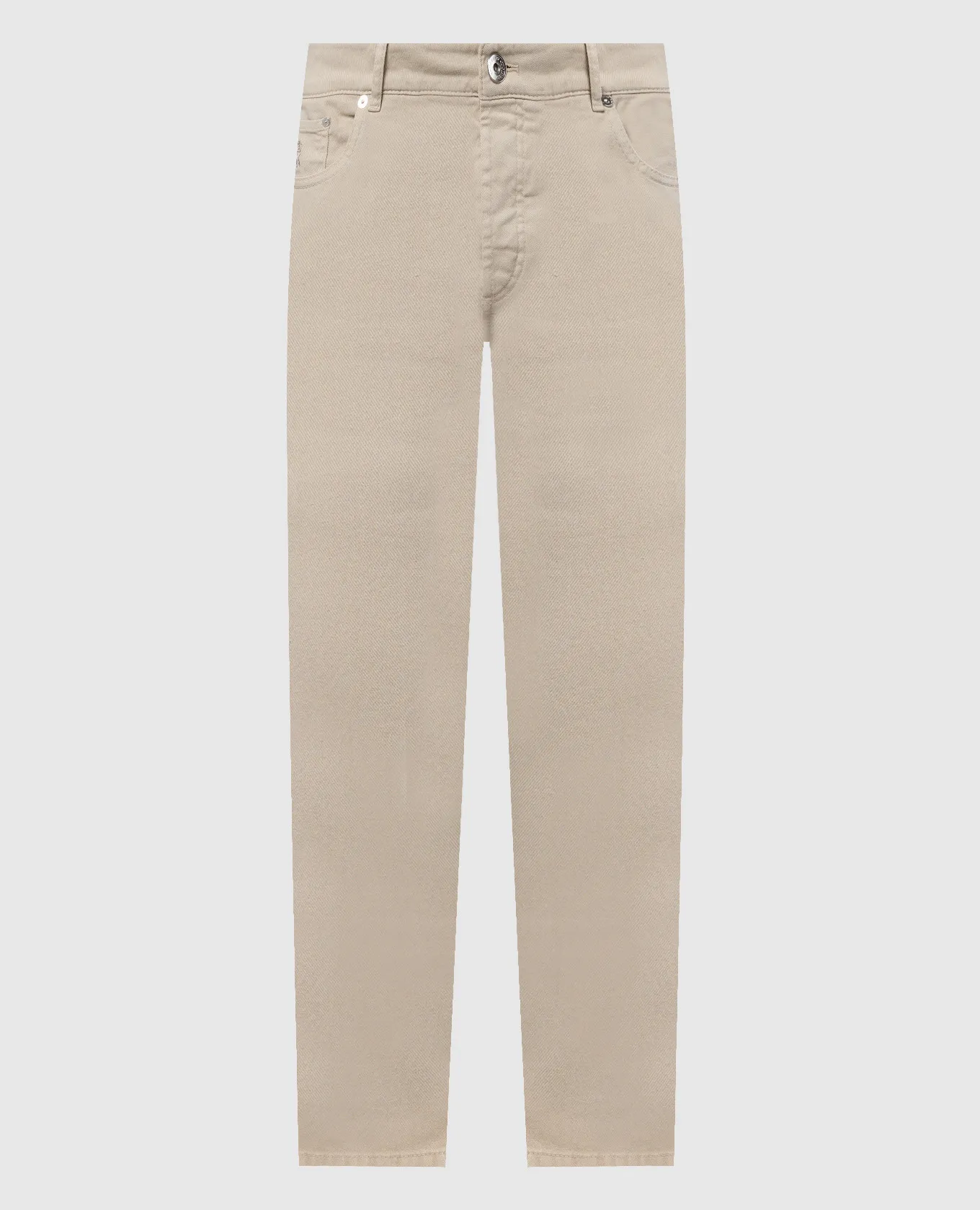 Brunello Cucinelli Beige pants with logo embroidery