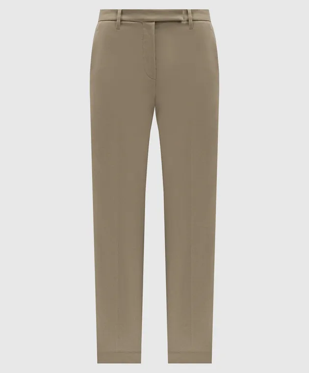 Brunello Cucinelli Beige pants with monil chain