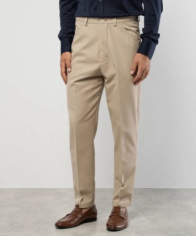 Brunello Cucinelli Beige pants with wool