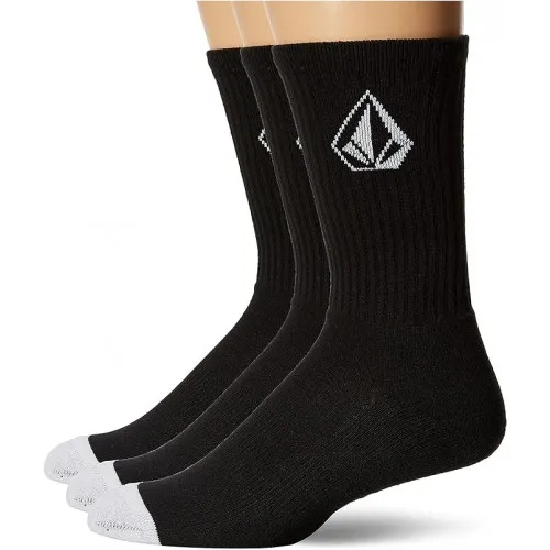 CALCETINES VOLCOM 3 PACK MEN'S CREW SOCKS (SIZE 912) BLACK