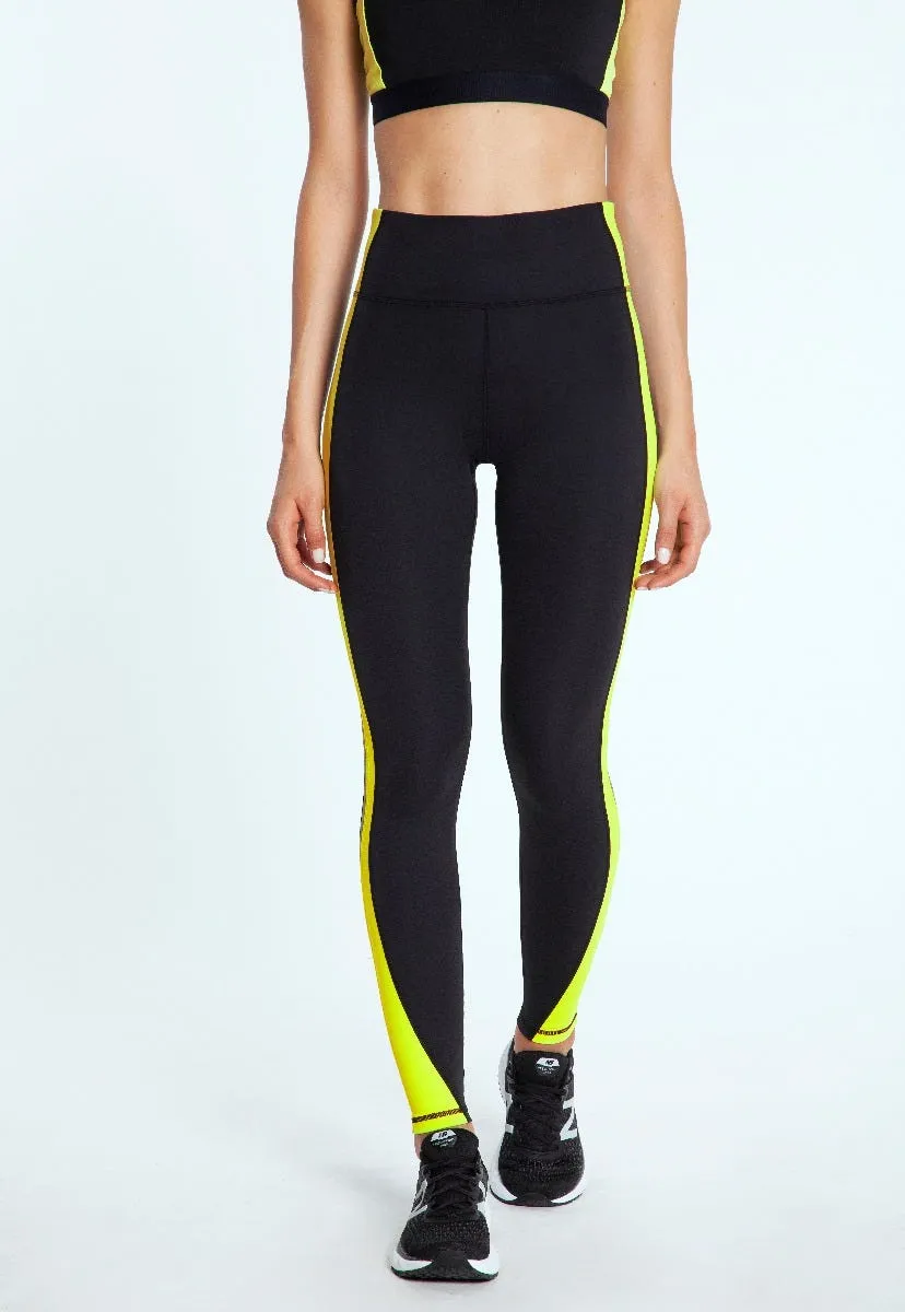 Calza Running Mujer ZVibes Neon Negra