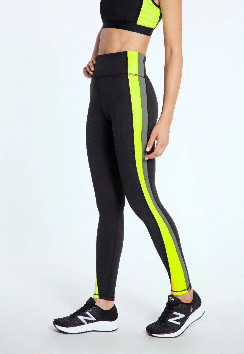 Calza Running Mujer ZVibes Neon Negra
