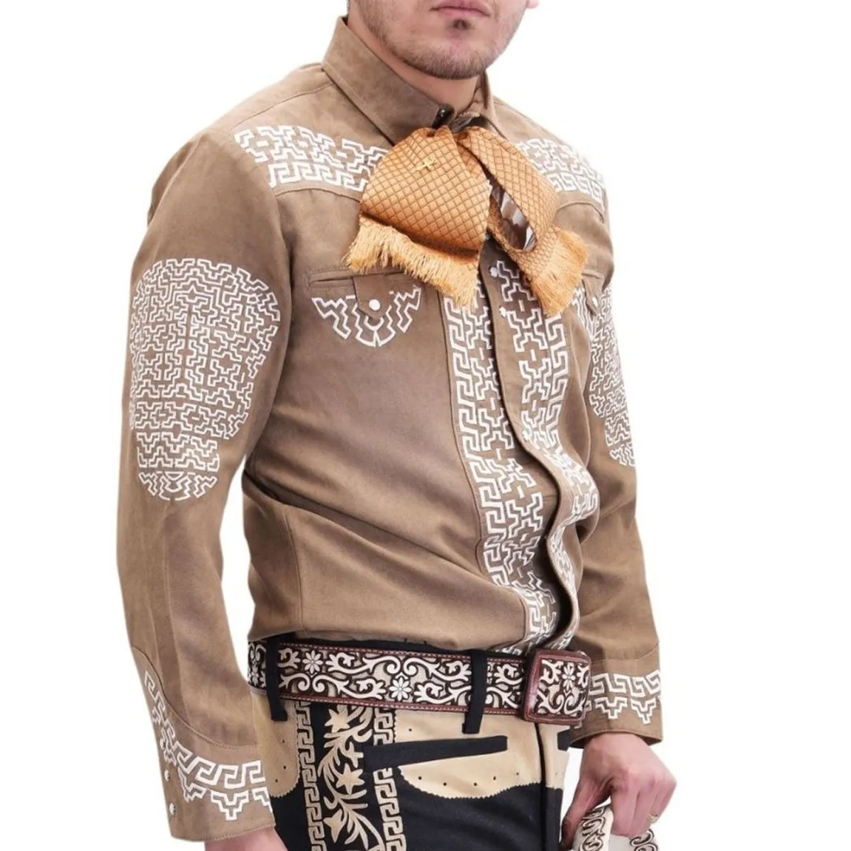 CAMISA CHARRA GAMUZA WHITE DIAMONDS WD809