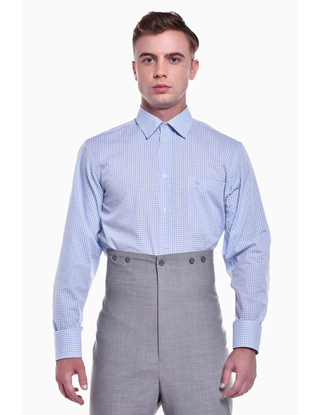 CAMISA CUADRO VICHY TRAJE CORTO HOMBRE