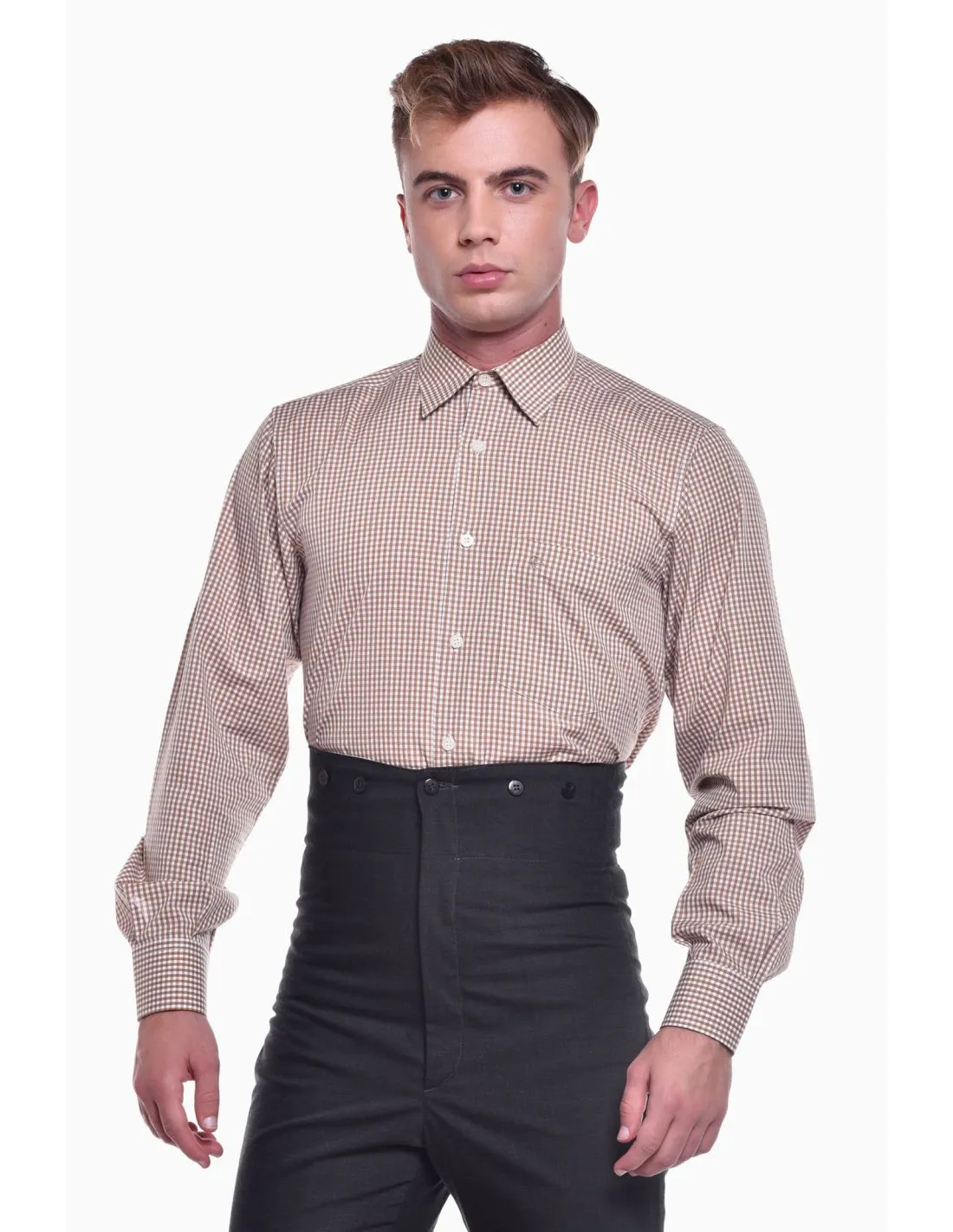 CAMISA CUADRO VICHY TRAJE CORTO HOMBRE