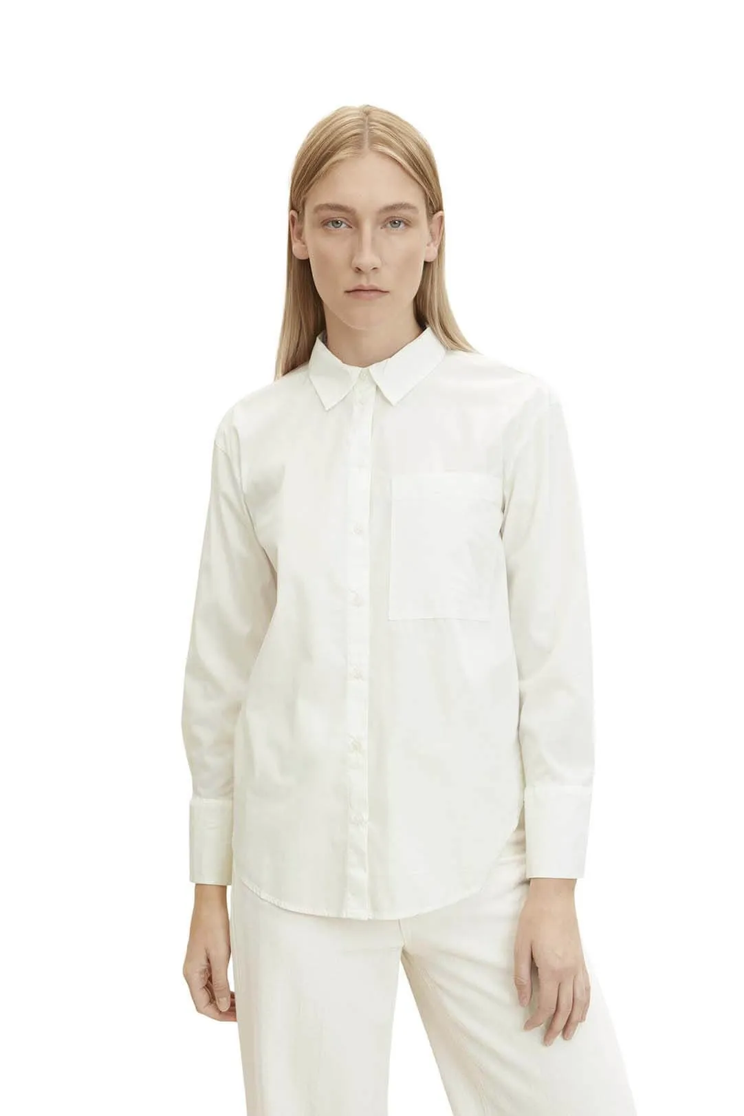 CAMISA POPELIN MUJER CORTA BLANCO