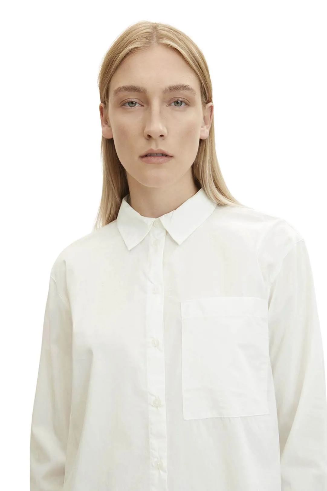 CAMISA POPELIN MUJER CORTA BLANCO