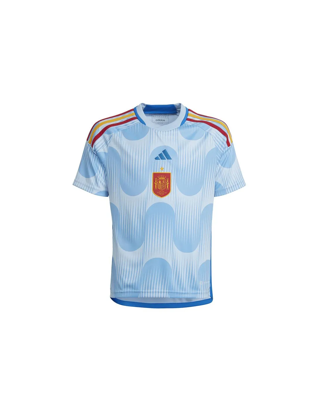 Camiseta azul de fútbol adidas Segunda Equipación España 22 Infantil