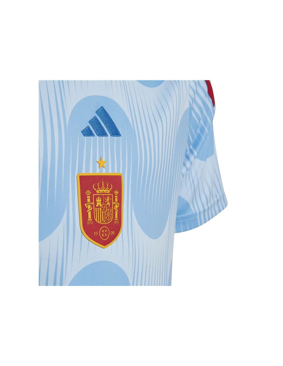 Camiseta azul de fútbol adidas Segunda Equipación España 22 Infantil