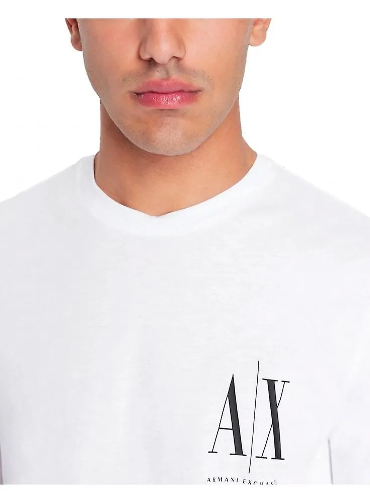 Camiseta de manga larga Armani Exchange Ikon Period para hombre blanca