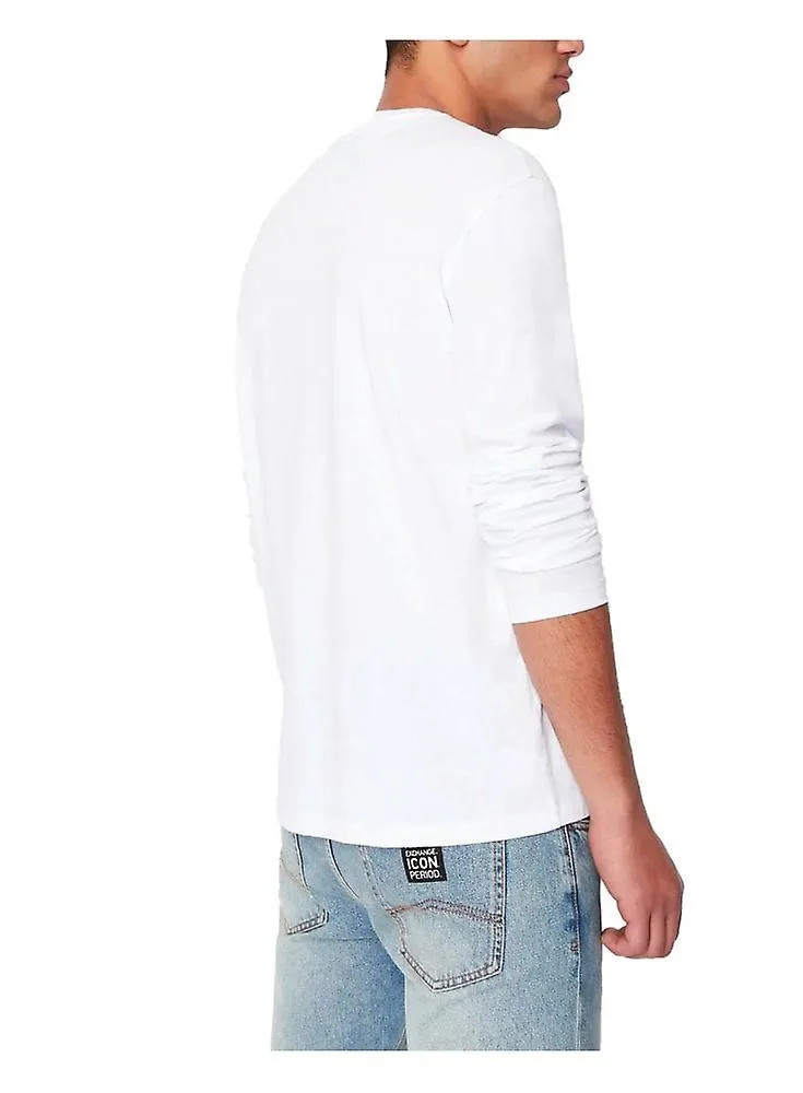 Camiseta de manga larga Armani Exchange Ikon Period para hombre blanca