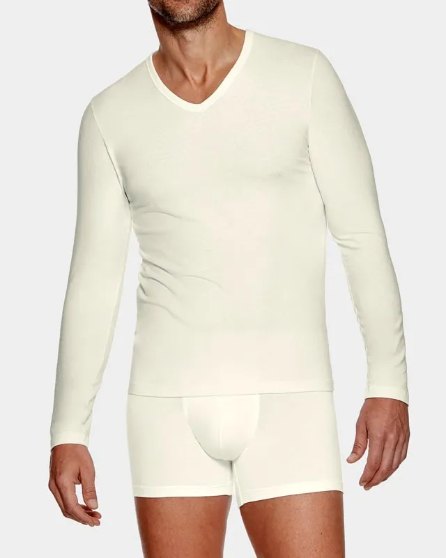 Camiseta Impetus Premium Wool c. pico en blanco (marfil) de manga larga
