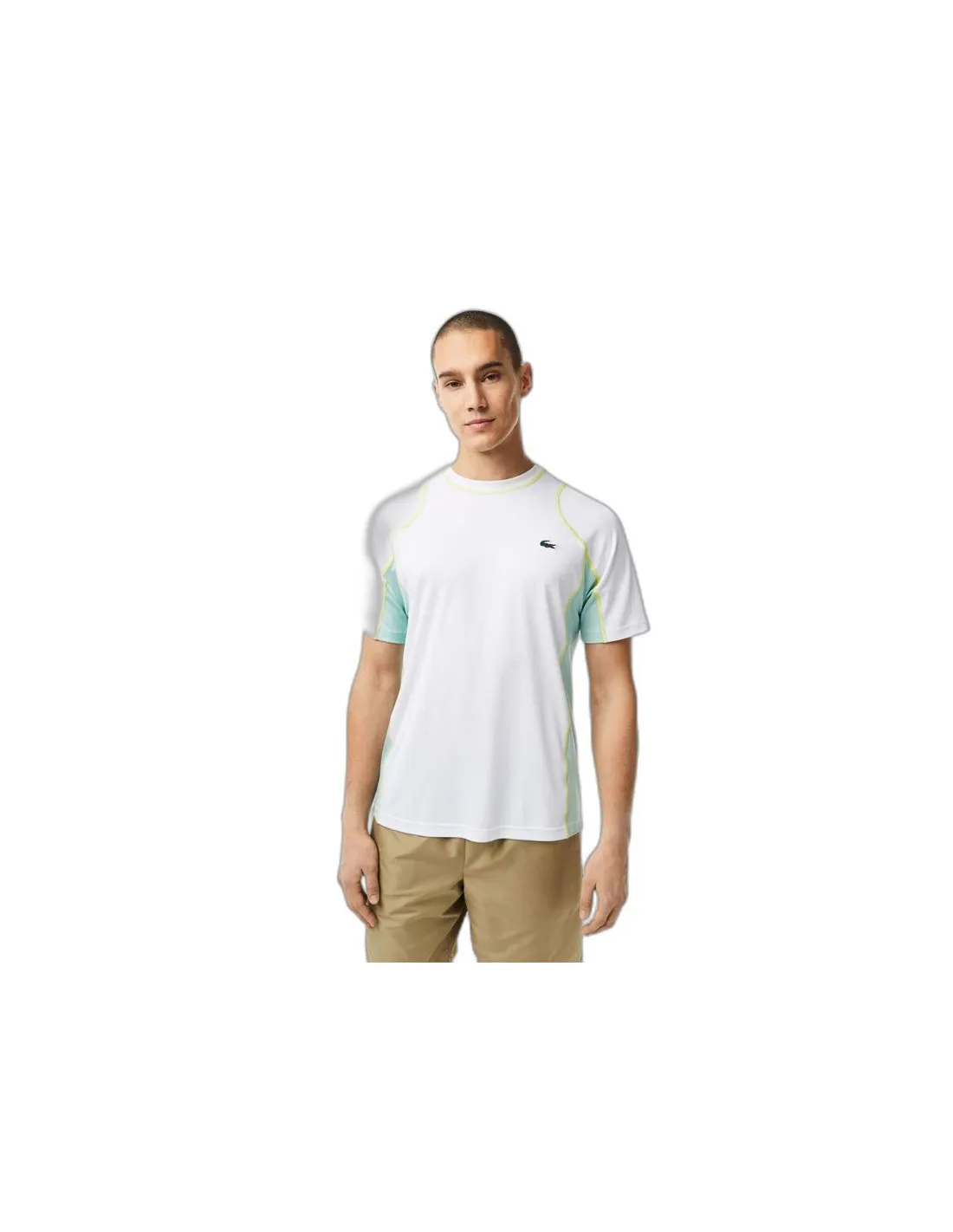 CAMISETA LACOSTE SPORT RUNRESISTANT PIQUé TENNIS BLANCO HOMBRE