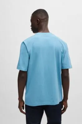 Camiseta relaxed fit de algodón elástico con logo estampado