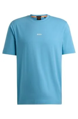 Camiseta relaxed fit de algodón elástico con logo estampado