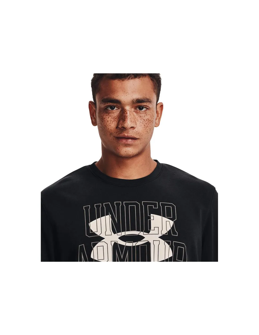 Camiseta Under Armour Rival Terry Logo Crew Hombre BK