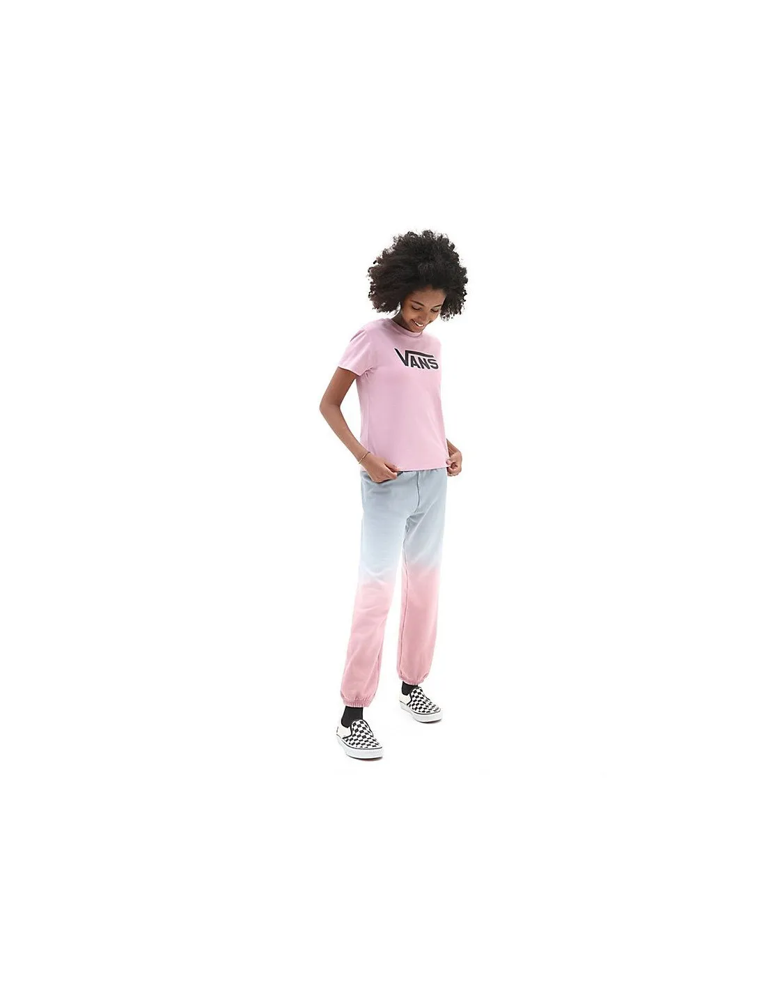 Camiseta Vans Flying V Crew Niña Pink