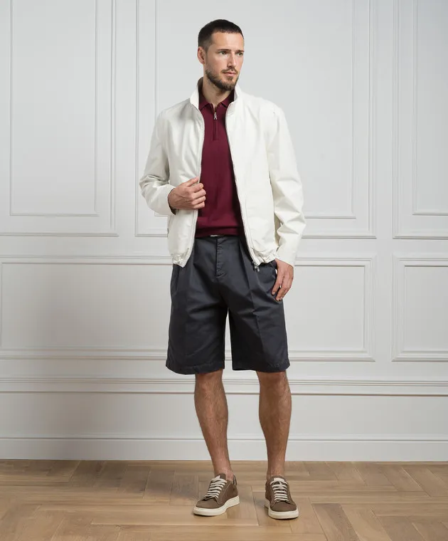 Cashmere&Whiskey Burgundy polo shirt with silk and cashmere